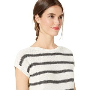 LUCKY BRAND Cream Striped Knit Sweater sz Medium